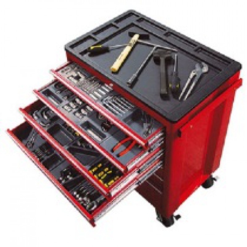 Tủ dụng cụ 7 ngăn, 217 chi tiết (màu đỏ)