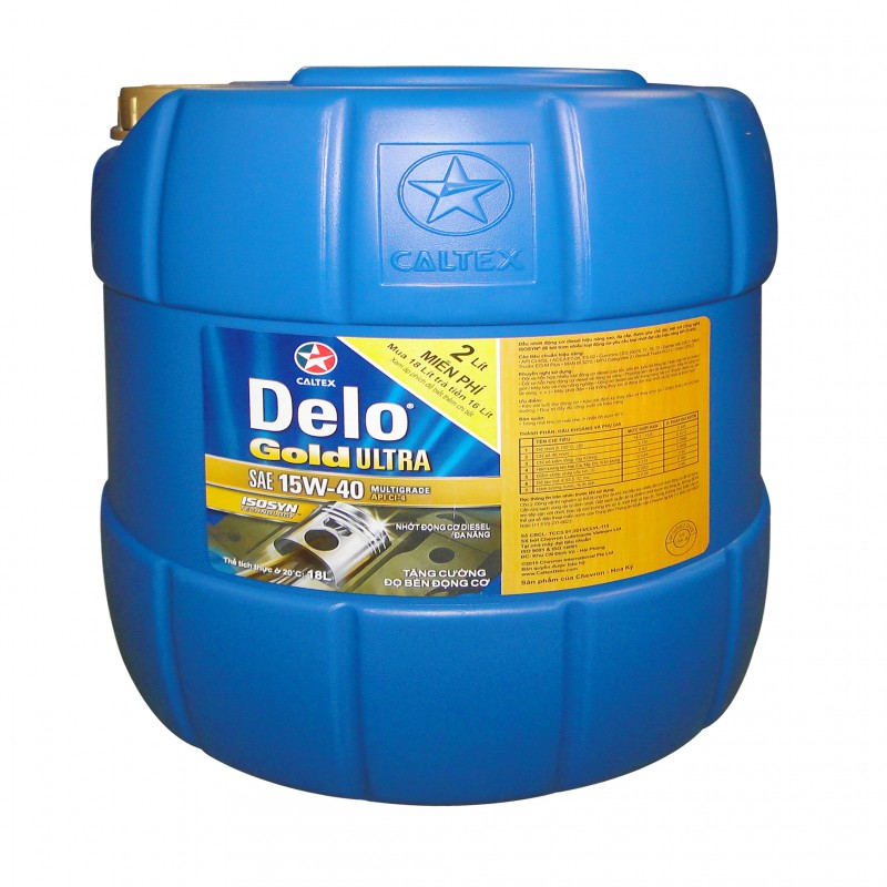 Dầu động cơ Delo Gold Ultra 15W40, 18 Lít (Diesel)