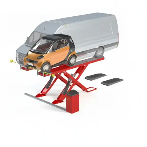 [COGI-ERCOX4300CT] Cầu nâng cắt kéo kiểm tra góc đặt bánh xe 4,3 Tấn, lắp chìm, 3 pha, màu đỏ (bao gồm đĩa lái Italy và bộ phụ kiện)