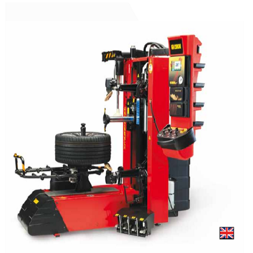 [COGI-0-1110855016] Máy ra vào lốp xe con điều khiển tự động và kiểm tra cảm biến áp suất lốp (1 pha, màu đỏ RAL 3002)