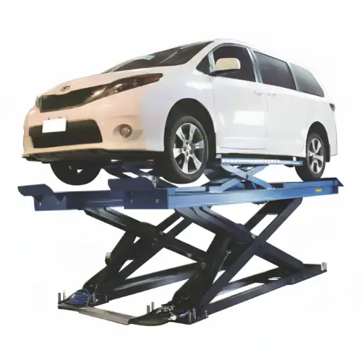 [BZAI-SL-565HS] Cầu nâng cắt kéo kiểm tra góc đặt bánh xe 3 Tấn, Lắp nổi, có bàn nâng phụ (3 pha, màu xanh)