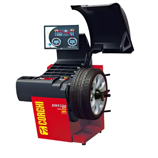 [COGI-EM9580PLUSLASERLINE] Máy cân bằng lốp xe con, màn hình LCD (Gồm cảm biến độ rộng - màu đỏ)