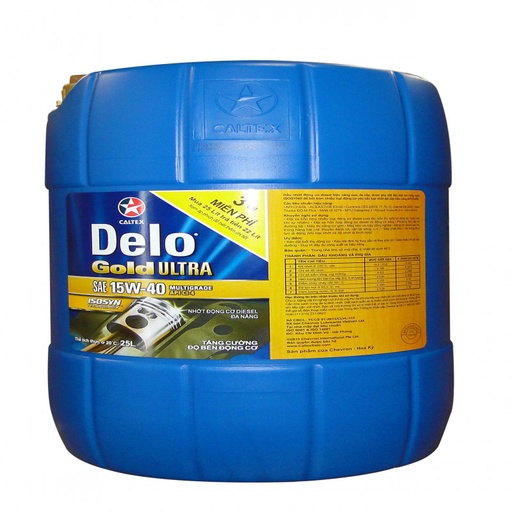 [CALT-500574HMI] Dầu động cơ Delo Gold Ultra 15W40, 25 Lít (Diesel)