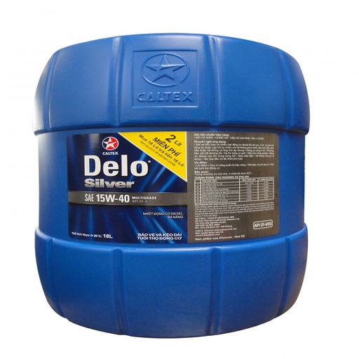 [CALT-500549HRI] Dầu động cơ Delo Silver Multigrade 15W40, 18 Lít (Diesel)