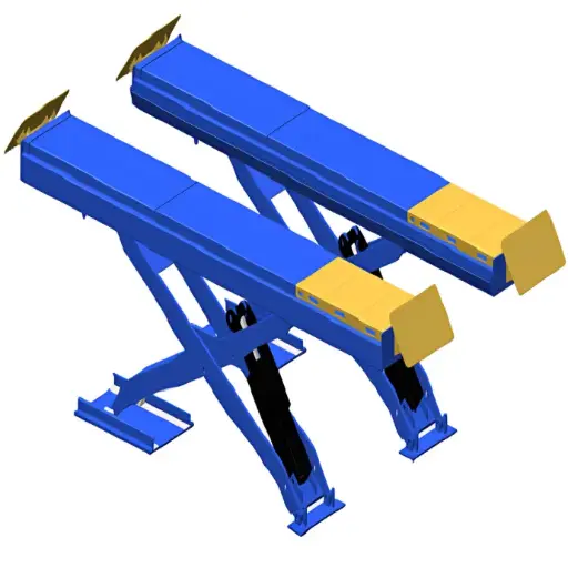 [GC-GC-55M4:03] Cầu nâng cắt kéo kiểm tra góc đặt bánh xe 5.5 tấn, lắp chìm (3 pha, màu xanh RAL 3166, gồm đĩa lái).