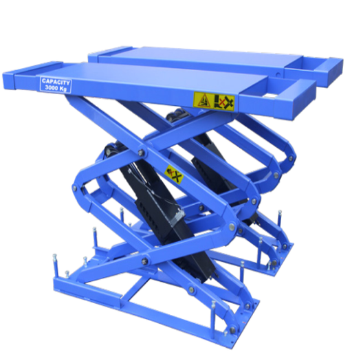 [GC-GC-35SB:03] Cầu nâng cắt kéo nâng bụng 3.5 tấn, lắp chìm (3 pha, màu xanh RAL 3166).