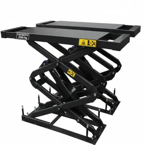 [GC-GC-35SB:05] Cầu nâng cắt kéo nâng bụng 3.5 tấn, lắp chìm (1 pha, màu xanh RAL 3166).