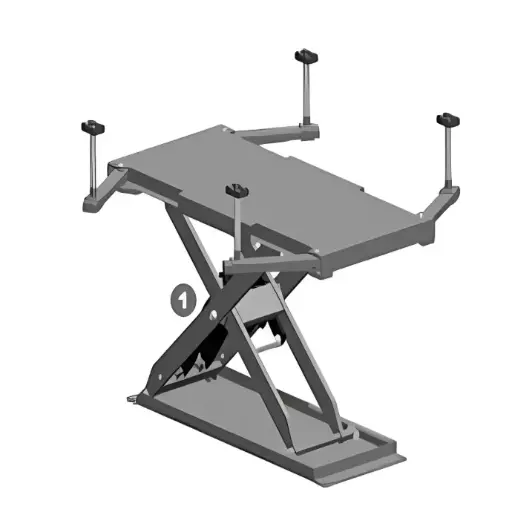 [GC-GC-30SPL:01] Cầu nâng cắt kéo cho xưởng thân vỏ 3 Tấn (3 pha, RAL 7016 màu xám)