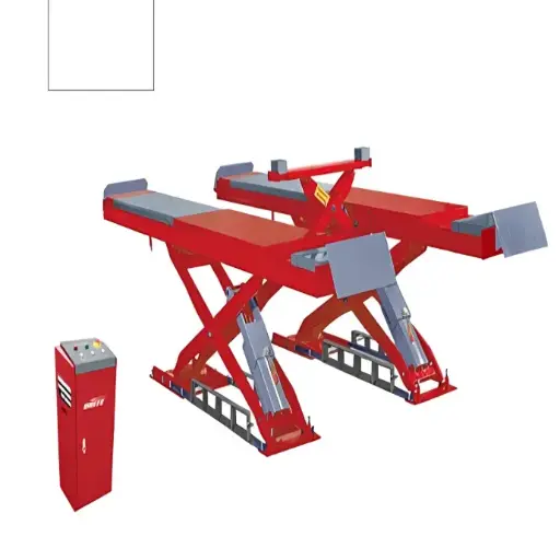 [PULI-KPL-U-C45:01] Cầu nâng cắt kéo kiểm tra góc đặt bánh xe 4.5 tấn, lắp chìm (3 pha , màu đỏ, bao gồm đĩa lái, kích phụ 3 tấn)