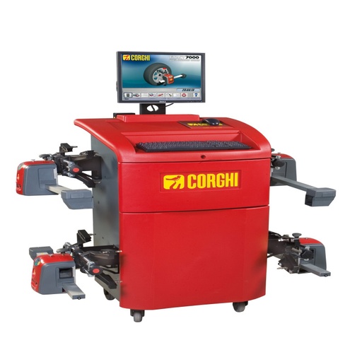 [COGI-EXACT7000IIEVO] Thiết bị kiểm tra góc đặt bánh xe công nghệ CCD 8 cảm biến dùng cho xe tải, bus, kẹp vành 26" (màu đỏ)